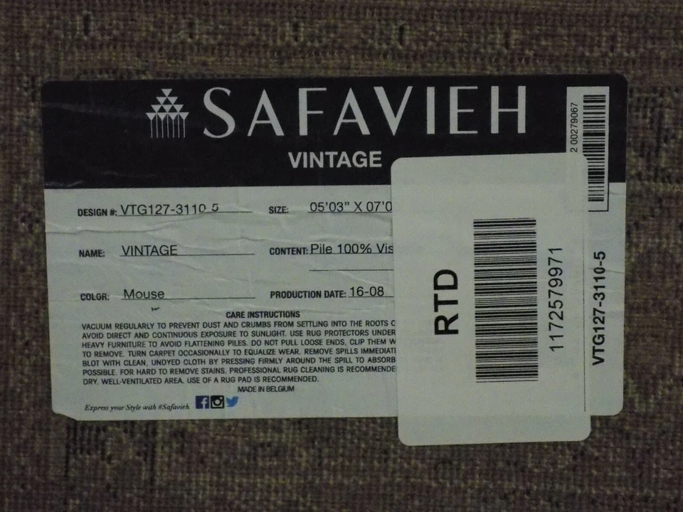 MOUSE 5'-3" X 7'-6" Stained Rug, Reduced Price 1172579971 VTG127-3110-5 - Image 4 of 4