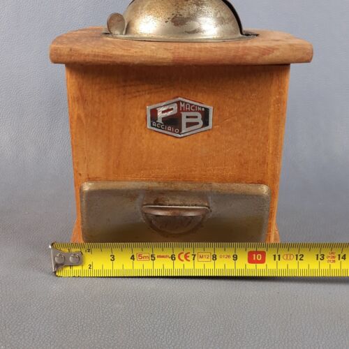 Macina Caffè PB Legno Metallo Macinino Da Collezione Vintage Anni ’50 - Foto 10 di 12