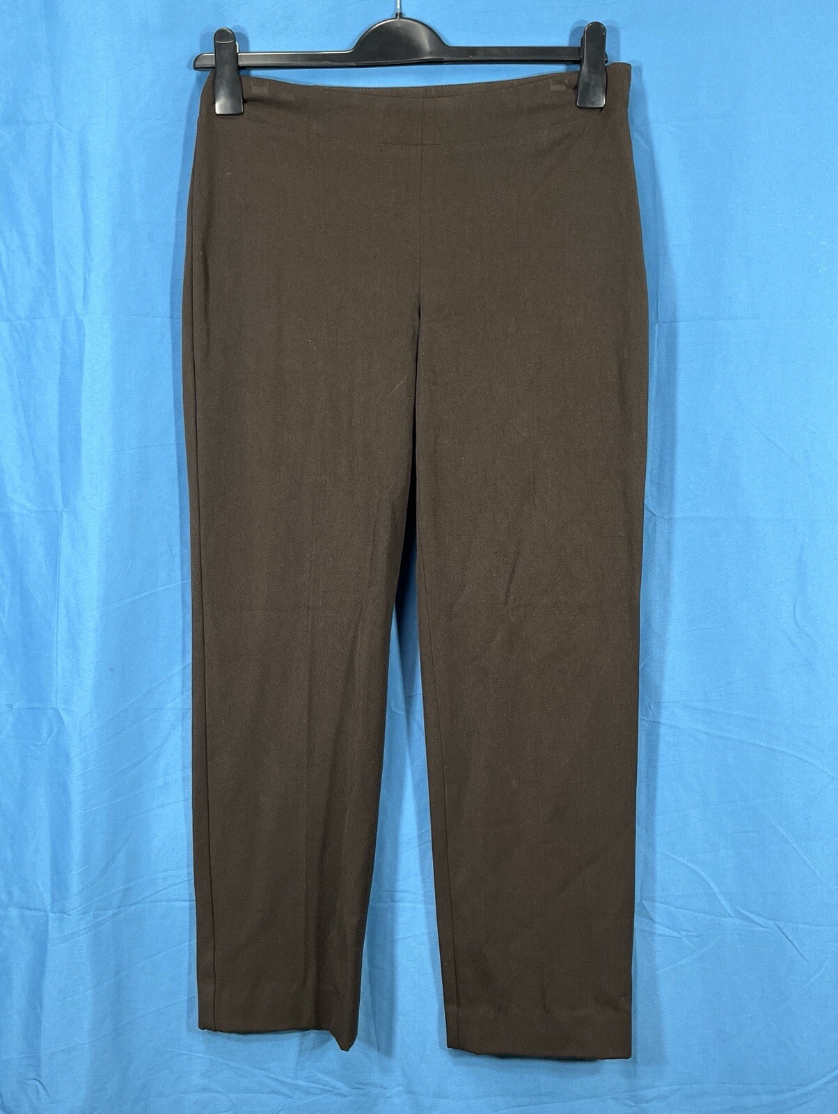 TALBOTS Heritage WOMEN'S Brown TWILL Straight Leg SIDE-ZIP Mid-Rise PANTS Sz 8P