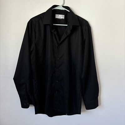 green emerald velvet dress Men's Black Long Sleeve Dress Shirt, Stain Repellent, Wrinkle Resistant main image 1