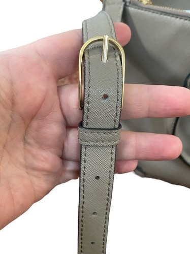 Tory Burch Robinson Tote French Grey Crossbody Bag Shoulder Strap Double Zip - Picture 9 of 19