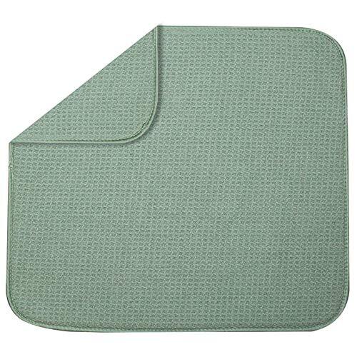 Dish Mat Absorbent, Reversible, Microfiber,Dish Drying Mat for 16x18in Green - Afbeelding 1 van 6
