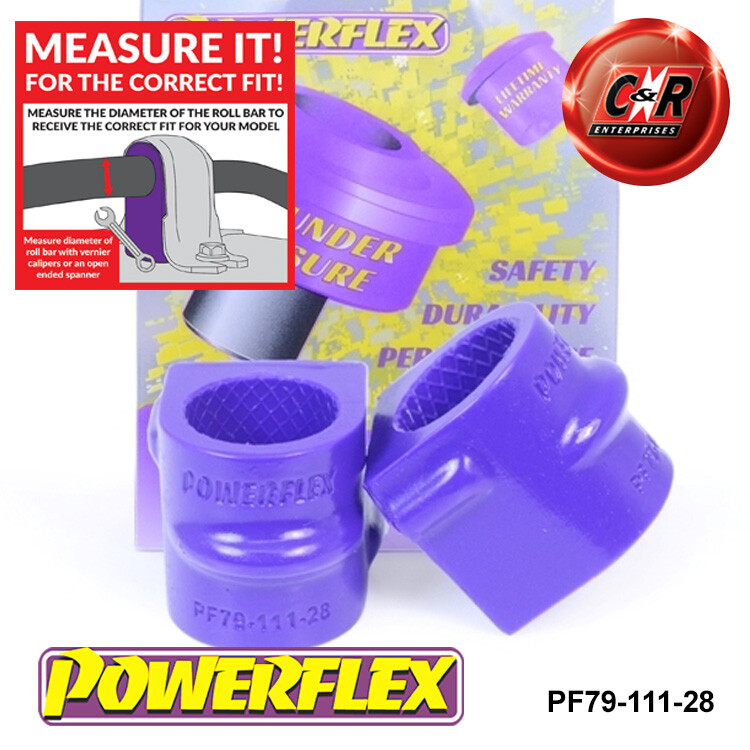 Powerflex Road Posteriore Rollio Bronzine Barra 28mm per Tvr Sagaris (04-06)