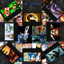 Custom PlayStation 2 (PS2) Memory Card Stickers - Catalog #2 - You Pick!