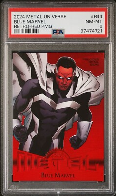 2024 Marvel Metal Universe Blue Marvel Retro Red PMG /100 Psa 8 | eBay