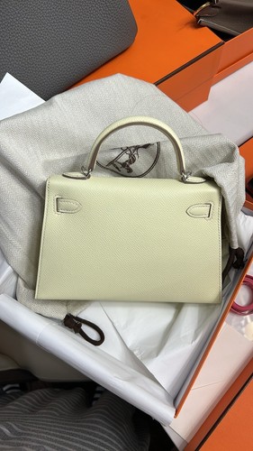 Brand New Hermes Mini Kelly Sellier 20 Jaune Milton Palladium Hardware - Picture 2 of 11
