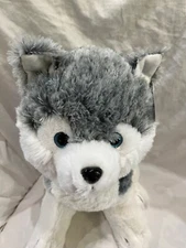 Way To Celebrate 14” Plush Blue Eyes Husky Puppy Dog  Stuffed  Animal Toy New