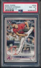 2022 TOPPS SPENCER STRIDER PLATINUM PARALLEL 1/1 RC PSA 8 #509 ATLANTA BRAVES