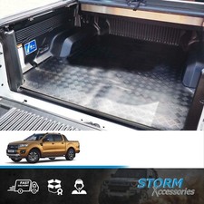 FOR FORD RANGER T6 WILDTRAK DOUBLE CAB 2019-22 REAR LOAD BED RUBBER MAT IN BLACK