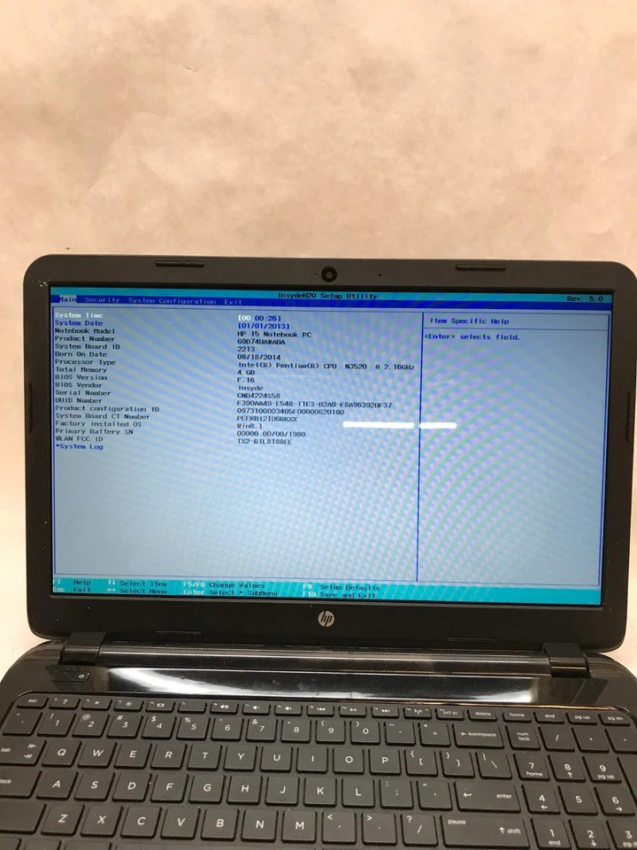HP 15-r029wm 15" Laptop Intel Pentium N3520 2.16GHz 4GB RAM NO HDD/OS AS IS - DW - Image 2 of 4