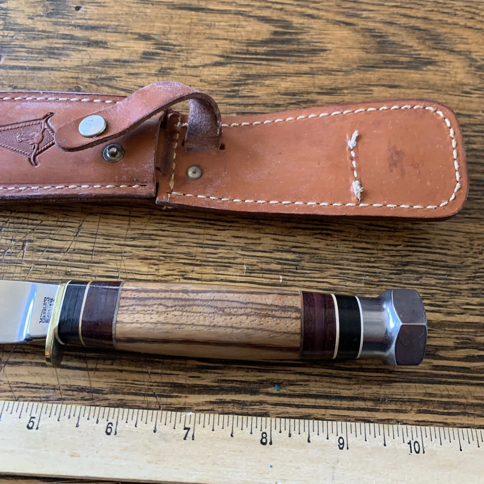 Hard To Find Model Old MARBLES Gladestone, Michigan Fixed Blade Knife Handle Foto 2 de 4