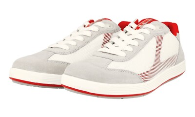 PRADA Suede Mesh Linea Rossa Sneaker 4E2501 White Downtown NEW - 9 43