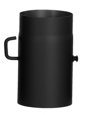 Ofenrohr 250 Mm Verlängerung Mit Drosselklappe – Ø 150 Mm, Schwarz, Aus Stahl (2 Mm), Hitzebeständig Bis 500°C