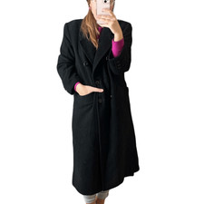Jacobson’s Vintage 50s Black Camel Hair Full Length Double Breasted Overcoat 6
