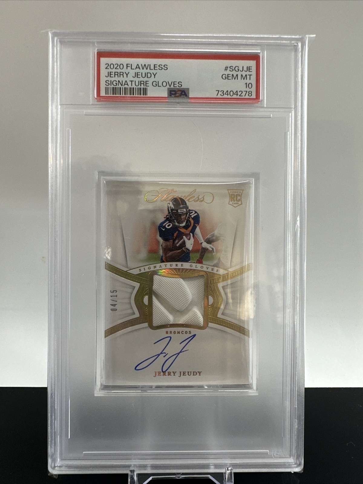 Jerry Jeudy Panini Flawless Signature Gloves #SGJJE Base