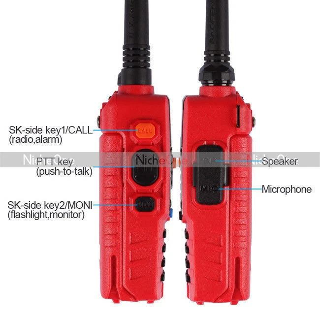 US Baofeng UV-5R Plus Dual-Band 2m/70cm VHF UHF HT FM Ham Two-way Radio Red - Image 2 of 4