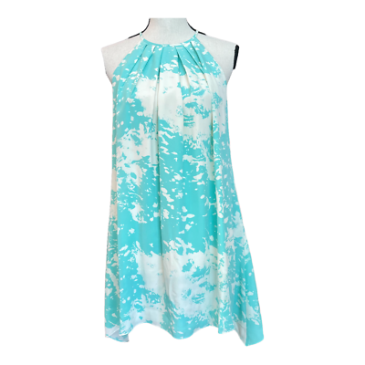 Jay Godfrey Womens A-line Dress Mini Blue White Print Silk Sleeveless Crewneck 4 Jay Godfrey Womens A-line Dress Mini Blue White Print Silk Sleeveless Crewneck 4