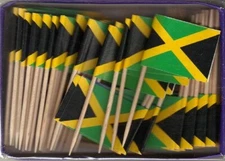 One Box of 100 Jamaica Toothpick Flags, 100 Small Mini International Flags