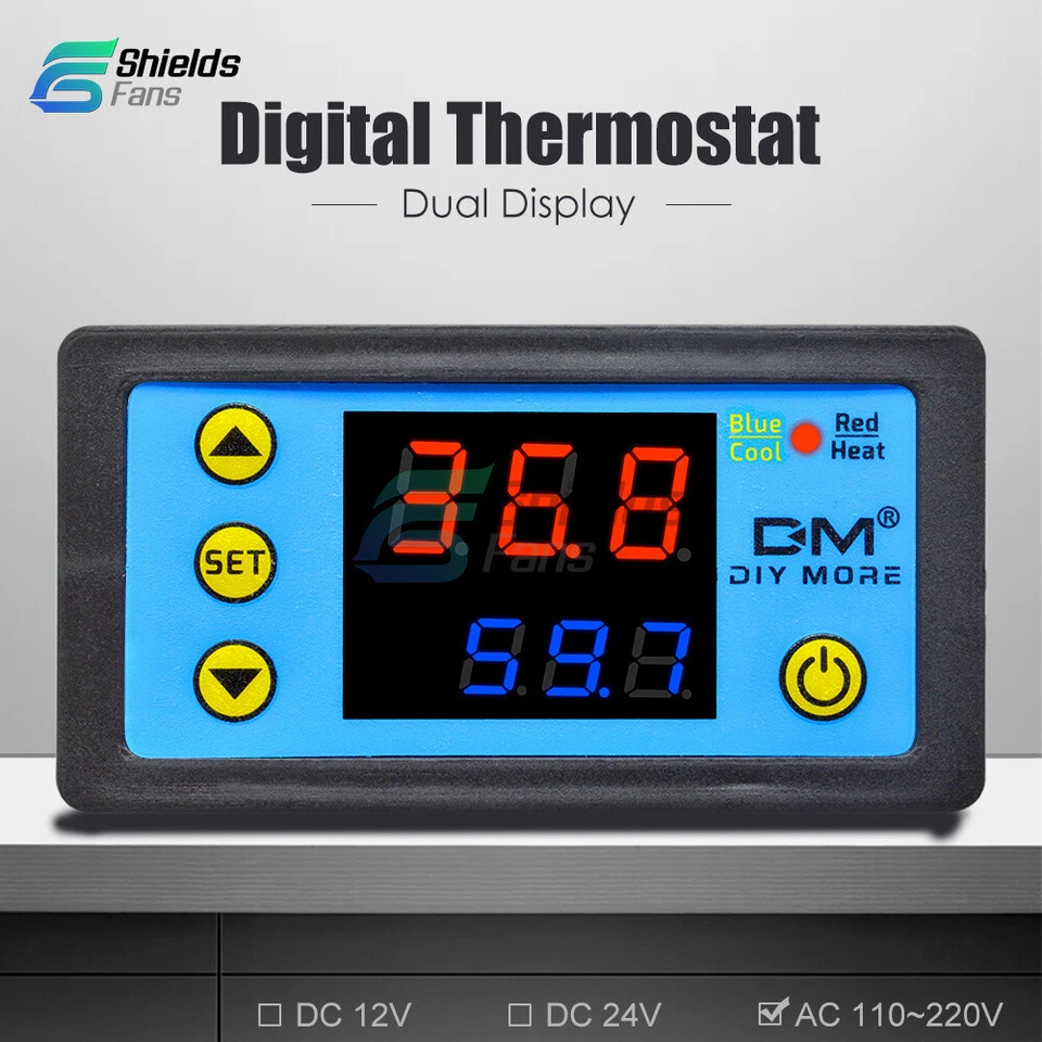 Digital DC 12V/24V W3231 Dual Thermostat Temperature Controller NTC AC 110-220V - Image 4 of 4