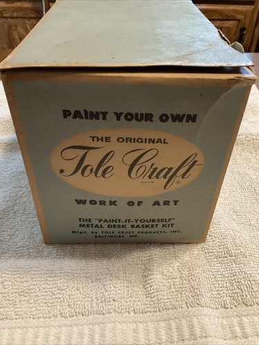 Paint It Yourself Tole Craft Black Metal Desk Basket. Vintage #2 The Hunt - Picture 7 of 9