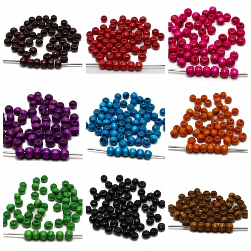 500 Round Wood Beads 8mm Wooden Spacer Beads Jewelry Making Color Choice