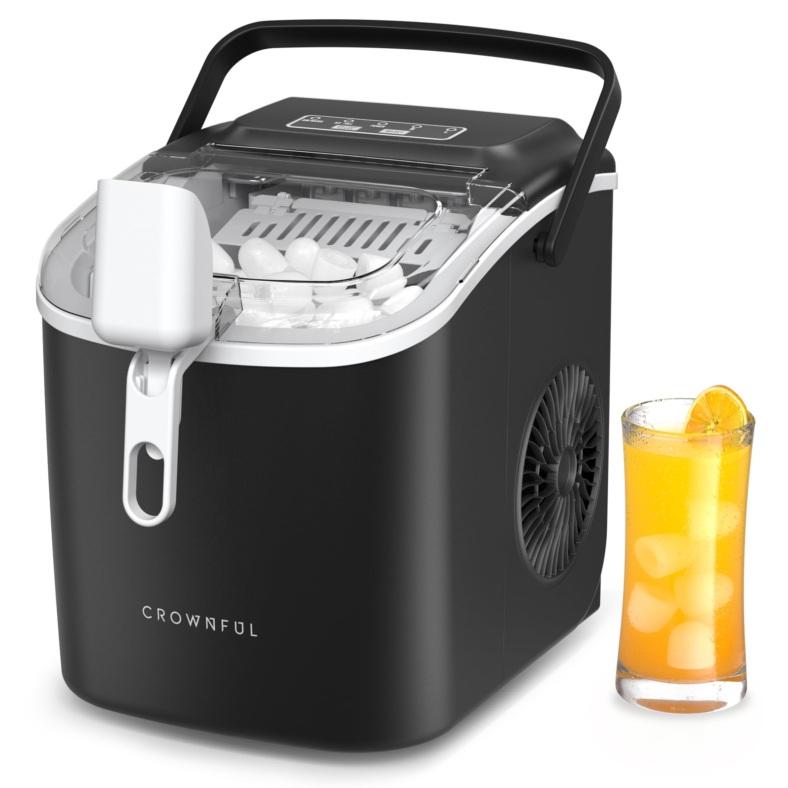 Ice Maker Countertop, Portable Self-Cleaning Ice Maker Machine with Handle, S...