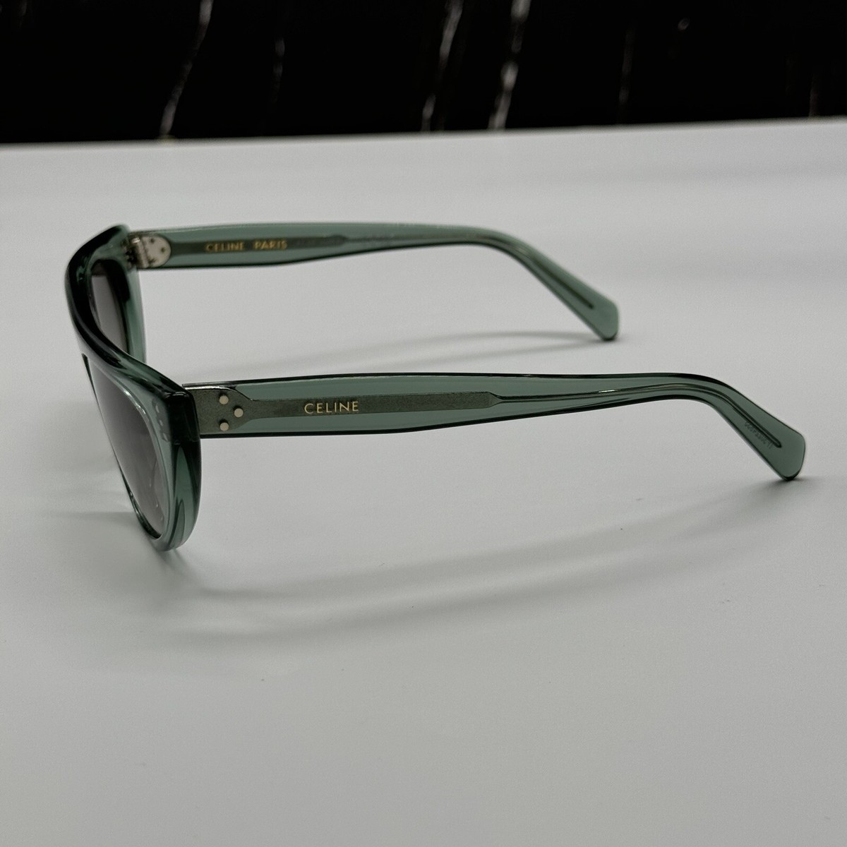 NEW CL40228I 93B CELINE GREEN GREY CAT EYE WOMEN CELINE SUNGLASSES NEW CELINE CL40228I 93B CELINE GREEN GREY GRADIENT CAT EYE  main image 4