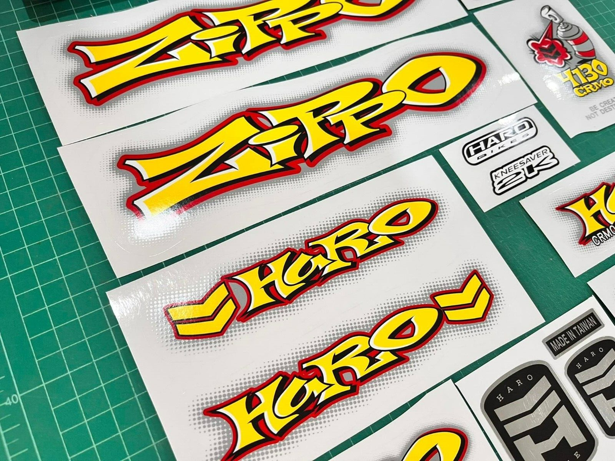 Haro zippo yellow with gray outline bmx Sticker decals | eBay