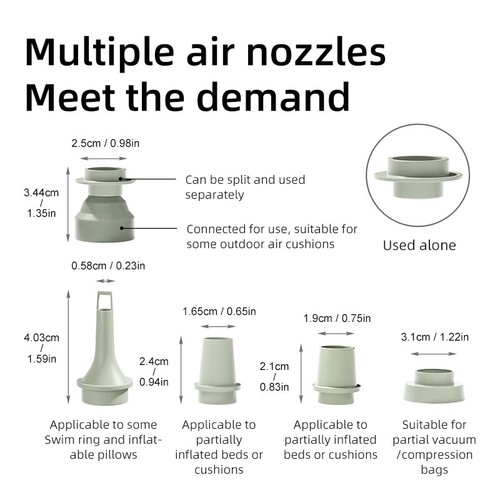 Mini Compresor de Aire Inalámbrico USB Carga Inflador/Desinflador Bombas Exterior Nuevo - Imagen 3 de 16