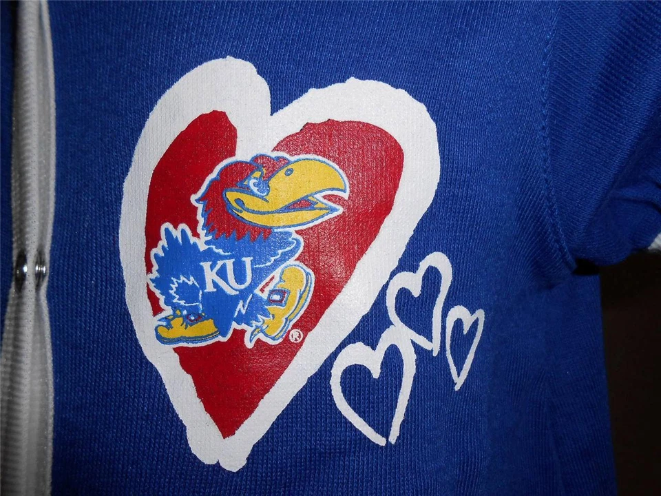 Nuevo-Reparado- Kansas Jayhawks Infantes 3-6 Meses (3/6M) Mameluco Pijama Foto 4 de 4