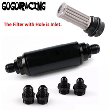 Universal Racing In-line Fuel Filter With An 6 8 10 Fittings Adapter 40 Micron
