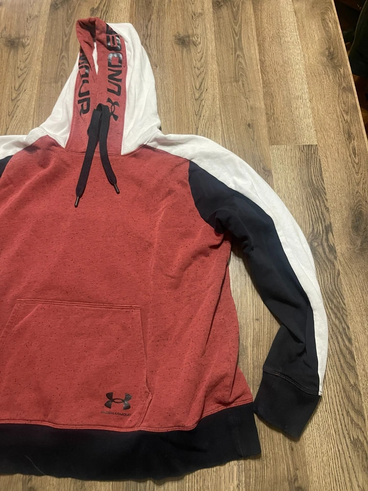 Sudadera con Capucha Under Armour, Niño Talla XL, Naranja Negro Blanco, Pullover, Manga Larga Foto 4 de 4