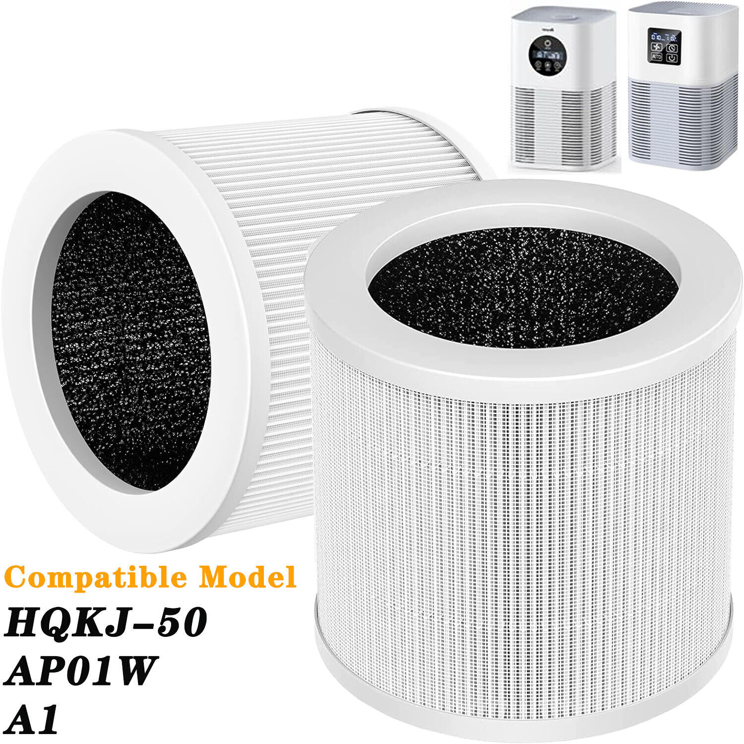 Air Purifier Replacement Filter H13 True HEPA 2Pack Compatible with Air Cleaners-image