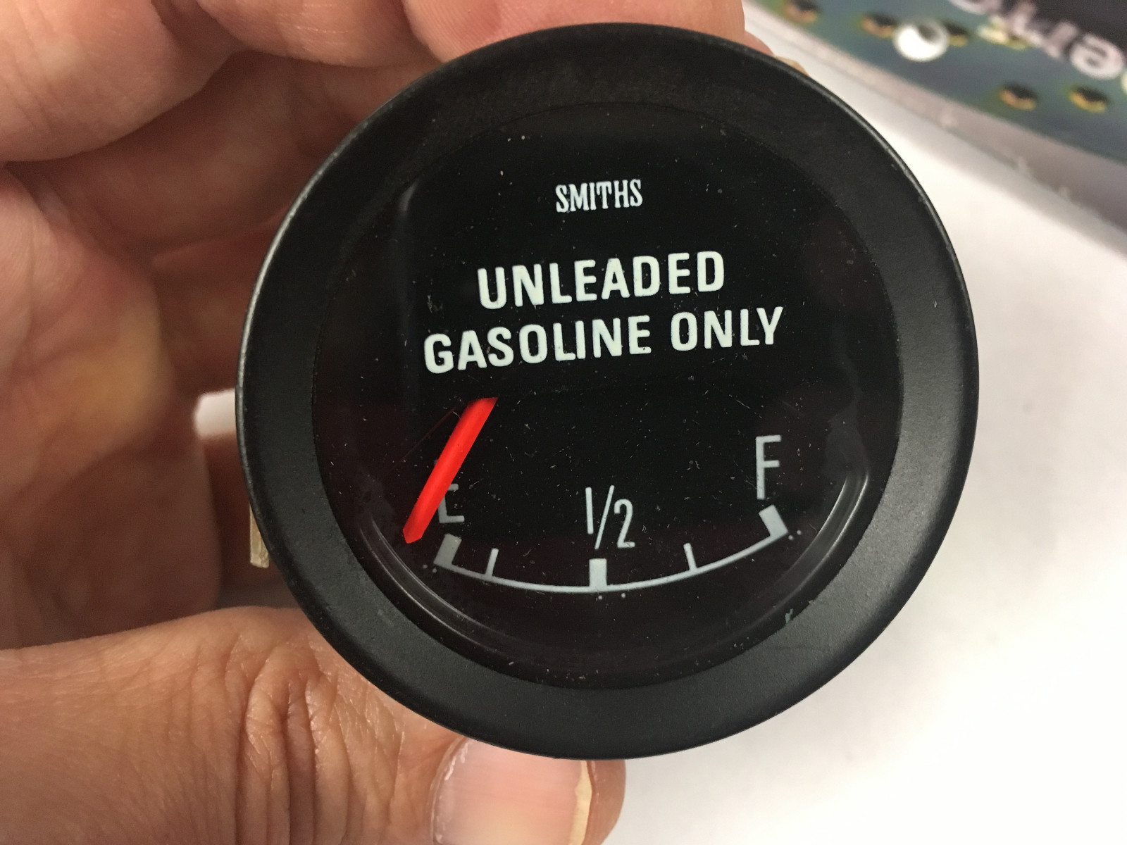 Lotus Esprit Federal S2 "Unleaded Gasoline Only" Fuel gauge.  New. A075N6031F
