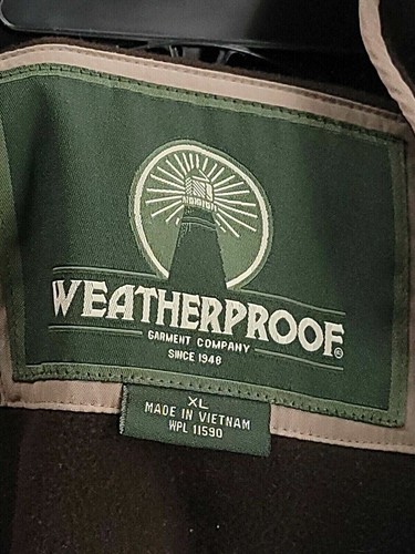 Weatherproof Coat Mens Size XL Green Gray Full Zip Polyester Lined - Picture 5 of 7