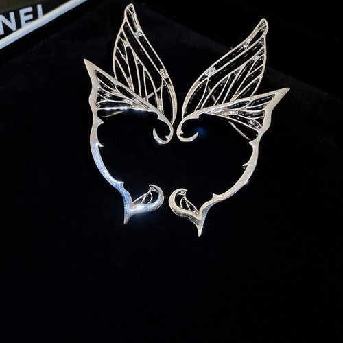 Pendientes de Elfo Mariposa Clip de Hadas para Mujer Ala de Perno sobre Orugas Joyería de Colección - Imagen 11 de 12