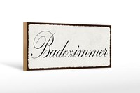 Holzschild Hinweis 27X10 Cm Badezimmer Holz Deko Schild Wooden Sign