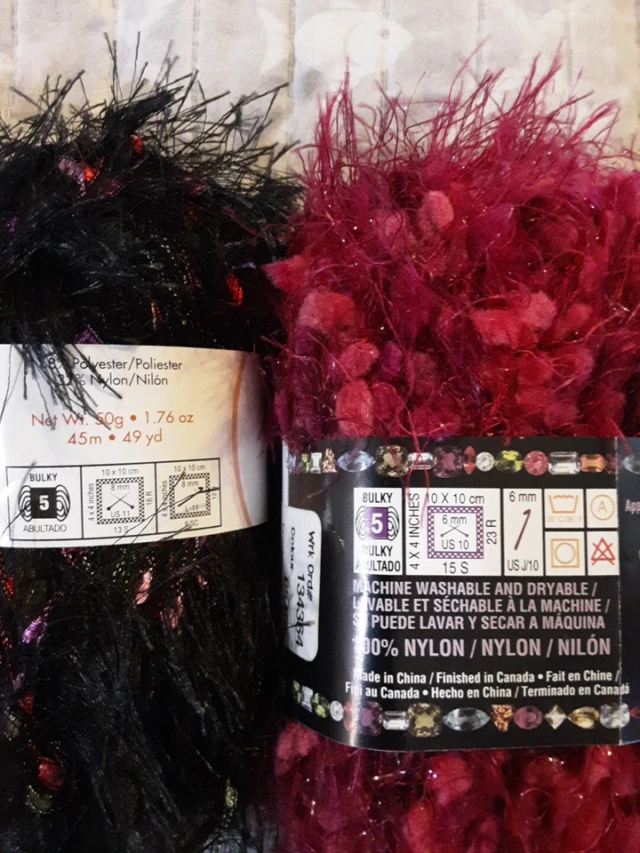 Lot Of 4 Novelty Yarns: 2 Bernat Bling bling, 2 Moda Dea Fur Ever - Image 4 of 4