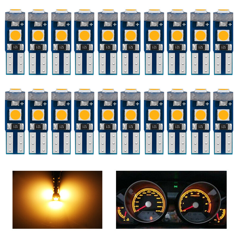 20x T5 74 3-SMD LED Instrument Panel Dash Dashboard Gauge Light Bulb W3W 37