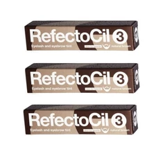 RefectoCil Eyebrow & Eyelash Tint 15ml - NATURAL BROWN No. 3 [ Pack of 3 ]