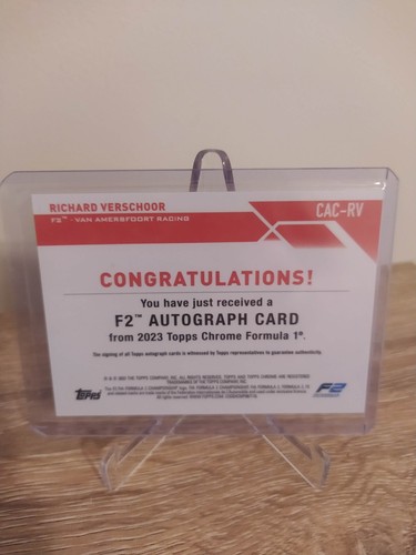 Richard Verschoor 2023 Topps Chrome Formula 1 F2 Autograph Auto - Picture 2 of 3