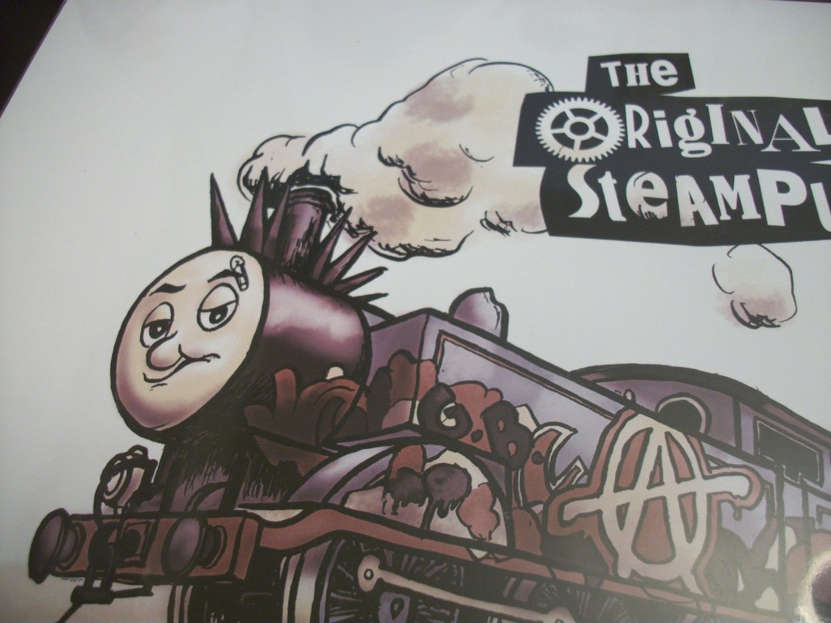 銅板　vintage Art Thomas the Tank Engine Train Steam Punk art screen print