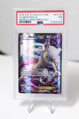 Pokémon Mewtwo EX XY Black Star Promo Full Art Holo XY125 2016 PSA 7