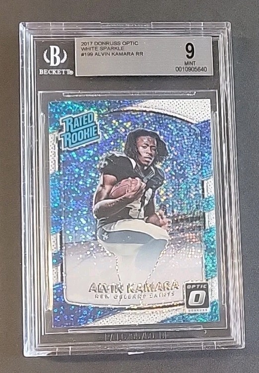 Alvin Kamara 2017 Donruss Optic Rated Rookie #199 White Sparkle Prizm BGS 9 MINT