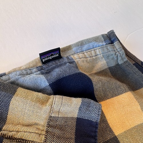 Patagonia Flanellhemd Herren XL gelb kariert Fjord 100% Bio Baumwolle mittelschwer - Bild 8 von 12