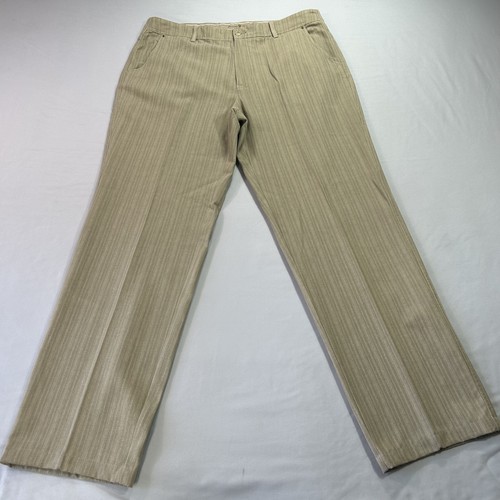 Tommy Bahama Pants Mens 38x32 Tan Silk Cotton Blend Flat Front Casual