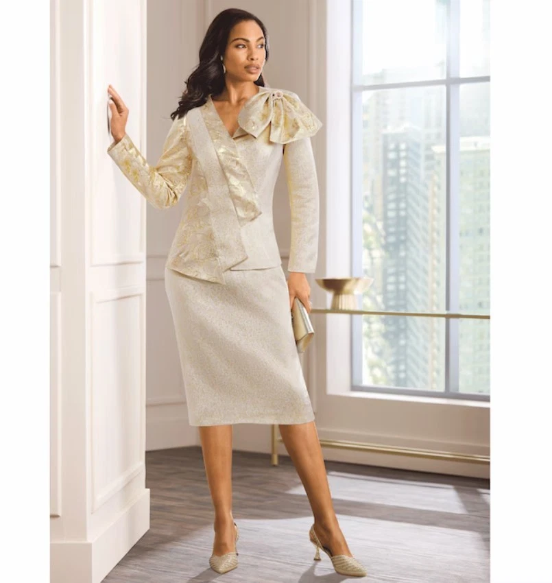 gold women's dress suit Shayla Metallic Jersey Corseted Floor Length Dress main image 1