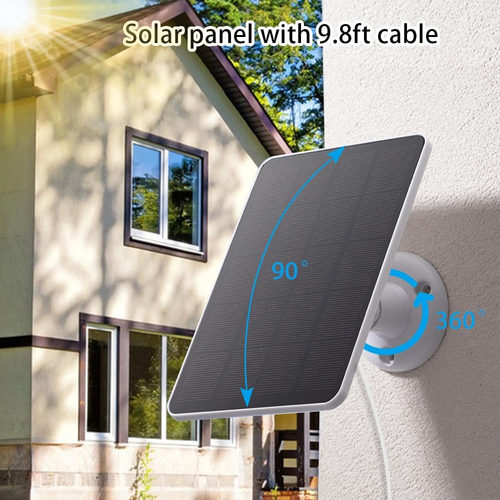 Solar Panel for Simplisafe Outdoor Wireless Camera, 4W with 10Ft Cable - Picture 4 of 8