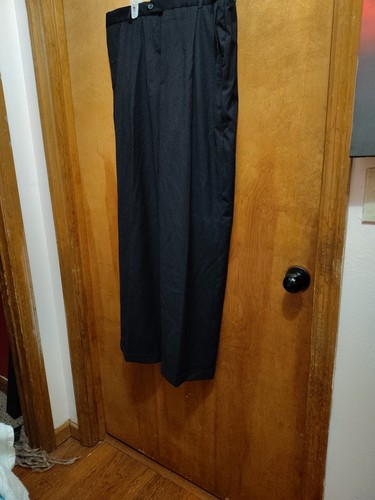 Pantalones de vestir negros Geoffrey Beene pierna recta frente plano para hombre talla 38x33 - Imagen 3 de 16