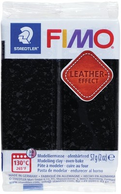 Fimo Leather Effect Polymer Clay 2oz Black